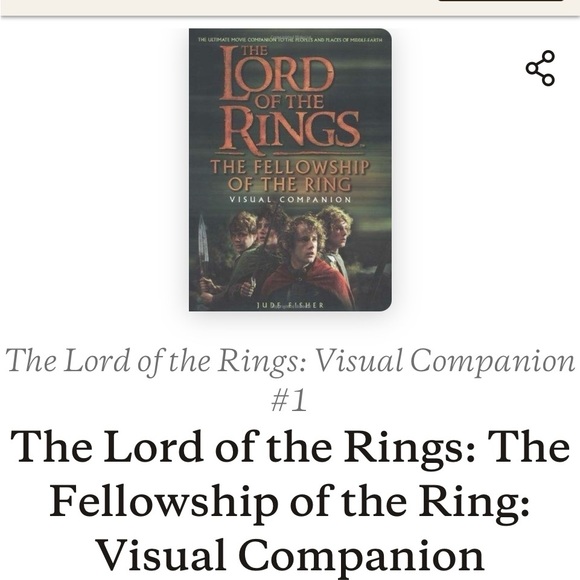 💝 The Lord of The Rings Fellowship Of The Ring Visual Companion by Jude Fisher - Picture 9 of 9